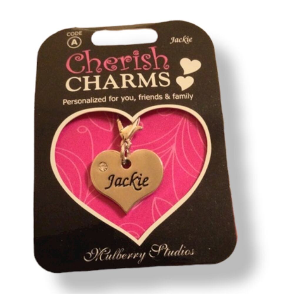 Cherish Charms JACKIE‎ Name Bracelet Charm NEW NWT Silvertone Silver Tone